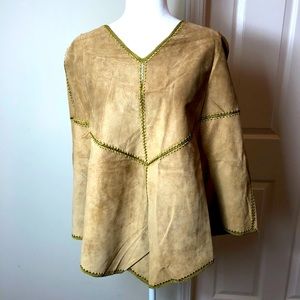 Vintage leather poncho